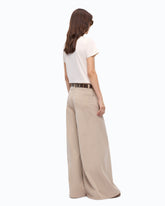 Jean évasé super wide leg en gabardine - Trasparente | Pinko