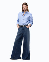 Jean évasé super wide leg - Bleu foncé | Pinko