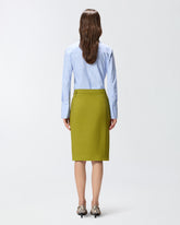 Slim-fitting calf-length skirt with slit -  | Pinko