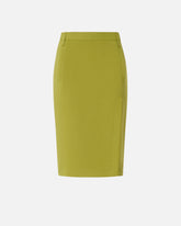 Slim-fitting calf-length skirt with slit -  | Pinko