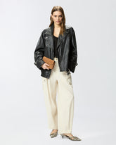 Blouson de motard en cuir -  | Pinko