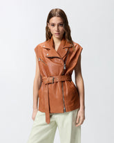 Gilet stile biker in pelle -  | Pinko