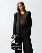 Love Bag One Slouchy medium shoulder bag in suede with inlays -  | Pinko