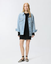 Giubbino in denim con disegno rombi e strass -  | Pinko