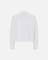 Camicia cropped in cotone a righe con logo -  | Pinko