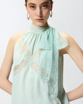 Top à encolure américaine et dentelle -  | Pinko