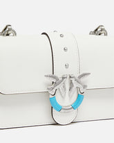 Borsa a spalla Mini Love Bag One in pelle con fibbia turchese -  | Pinko