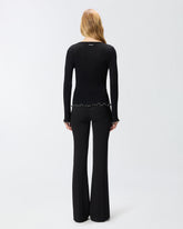 Ριμπ μπλούζα με διακοσμητικά στα τελειώματα -  | Pinko