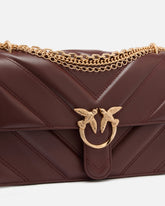 Bolso de hombro mediano Love Bag One de piel y napa chevrón con triple cadena -  | Pinko