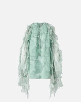 Blusa in seta con stampa rose e spalle scoperte -  | Pinko