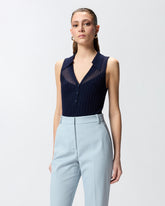 Canotta a polo in maglia a coste -  | Pinko