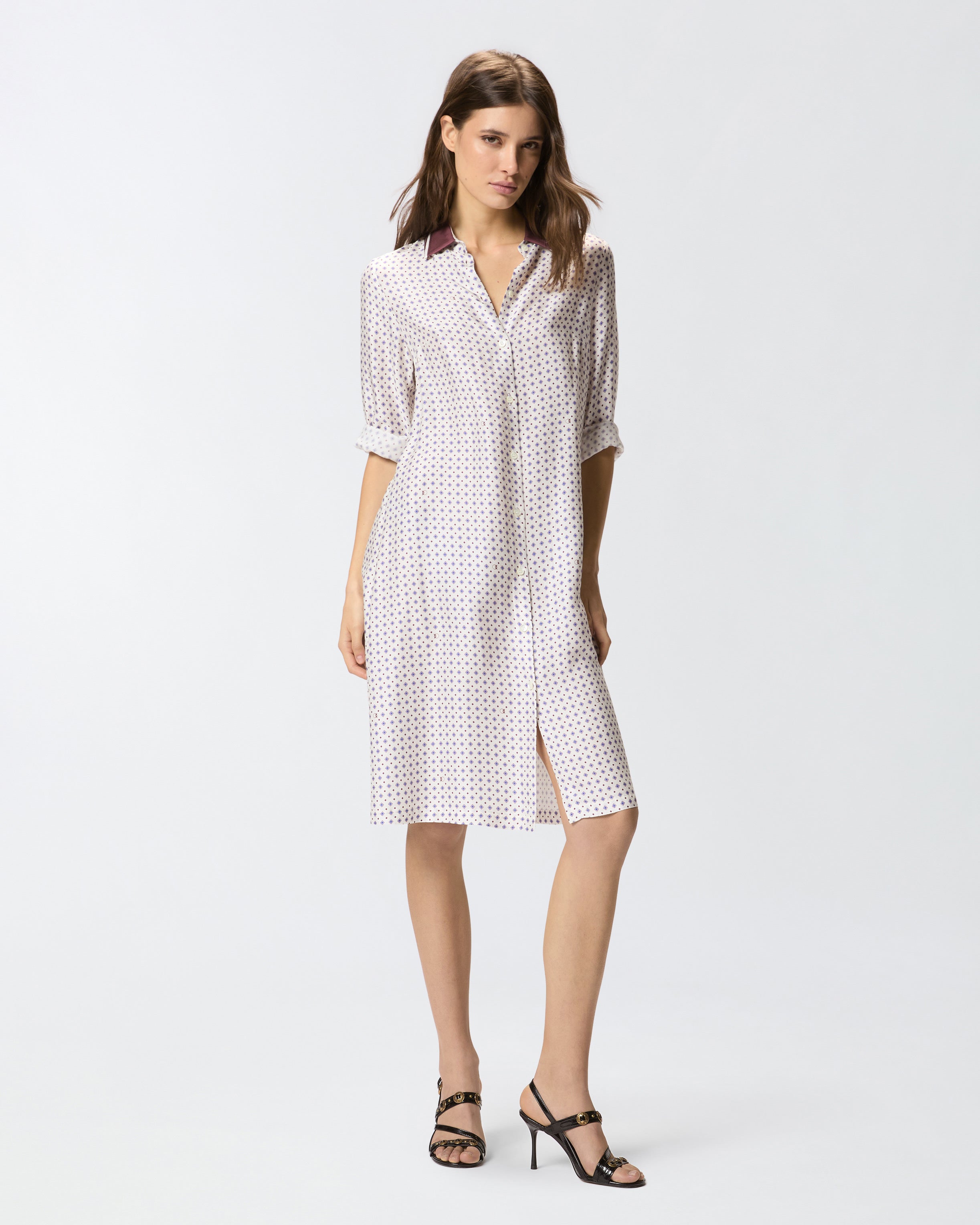 pinko shirt dress Pinko - Midi shirt dress with tie print