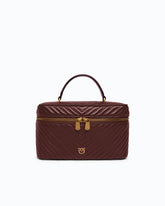 Medium beauty case with shoulder strap in chevron nappa -  | Pinko