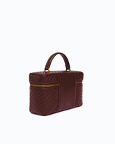 Medium beauty case with shoulder strap in chevron nappa -  | Pinko