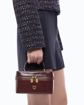 Small crossbody bag in glossy leather - Dark Red | Pinko