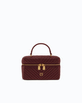 Small beauty case with shoulder strap chevron nappa -  | Pinko
