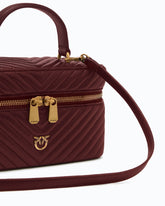 Small beauty case with shoulder strap chevron nappa -  | Pinko