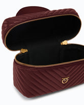 Small beauty case with shoulder strap chevron nappa -  | Pinko