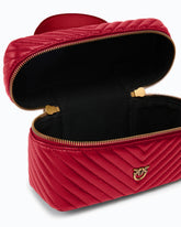 Small beauty case with shoulder strap chevron nappa -  | Pinko