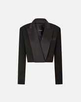 Cropped jacket with satin details -  | Pinko