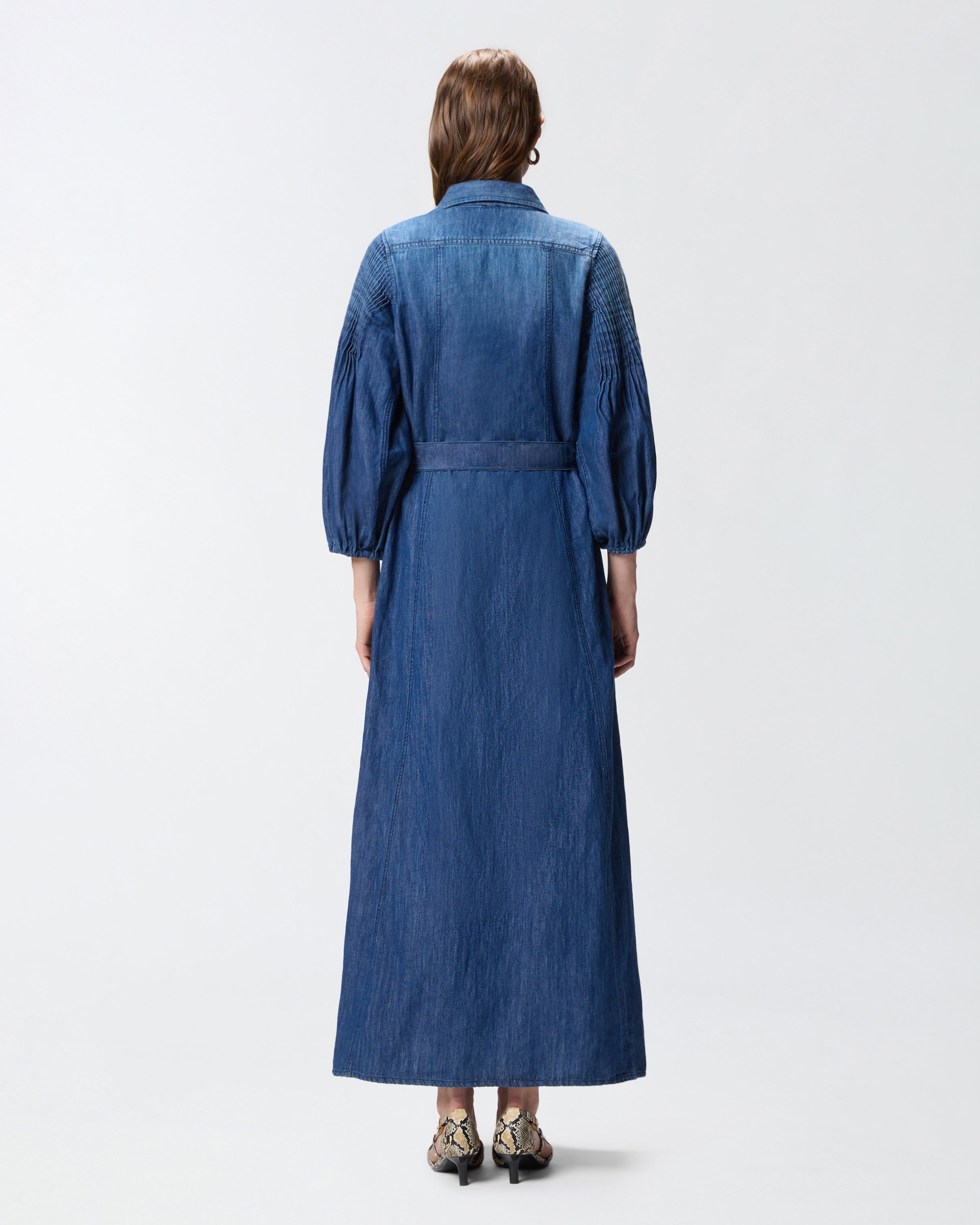 Long denim shirt dress