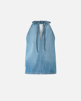 Top in denim con stampa foulard -  | Pinko