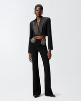 Pantaloni con rose gioiello ricamate -  | Pinko