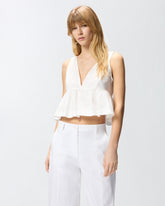 Crop top con volant e laccetti -  | Pinko