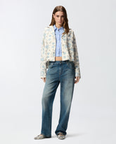 Lightweight boxy shirt with floral print -  | Pinko