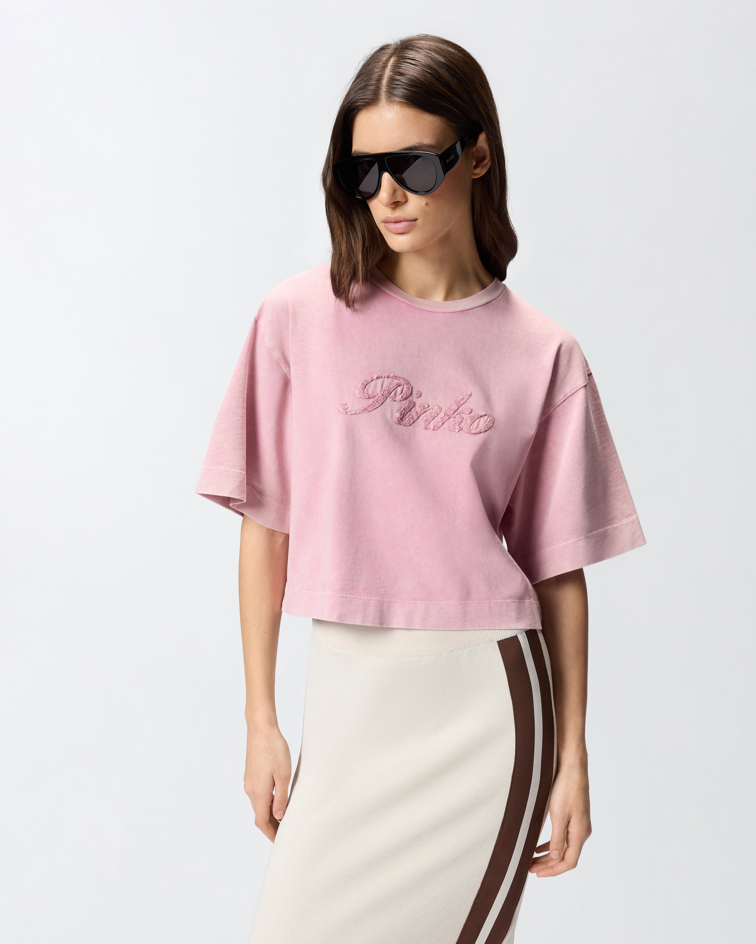 PINKO Tシャツ・カットソー レディース PINKO heart-detail T-shirt | Black | FARFETCH