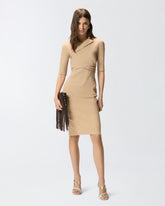 Slim-fit midi dress with bow -  | Pinko