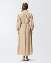 Abito chemisier lungo in cotone con cinturina -  | Pinko