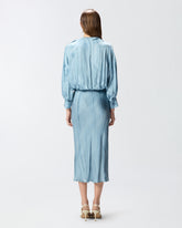 Fluid midi dress with placed jewel print -  | Pinko