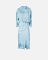 Fluid midi dress with placed jewel print -  | Pinko