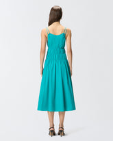 Abito midi smanicato con pieghe e arricci -  | Pinko