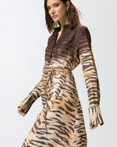 Abito chemisier lungo con stampa animalier -  | Pinko