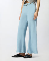 Pantaloni in misto lino con cintura -  | Pinko