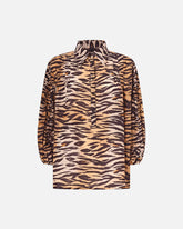 Blusa in cotone e seta con stampa animalier -  | Pinko