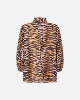 Blusa in cotone e seta con stampa animalier -  | Pinko