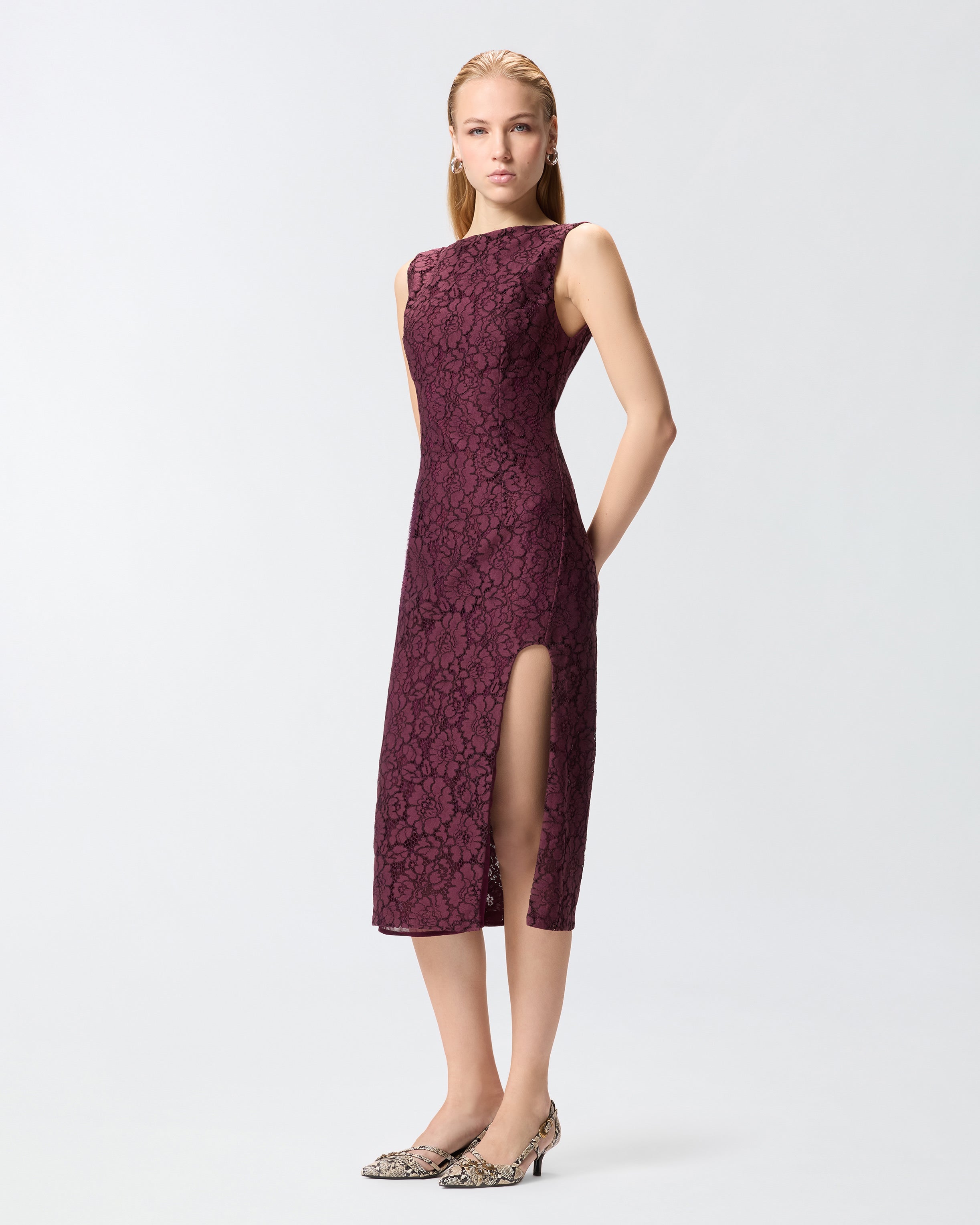 pinko lace dress Pinko - Long Dress with Lace inserts