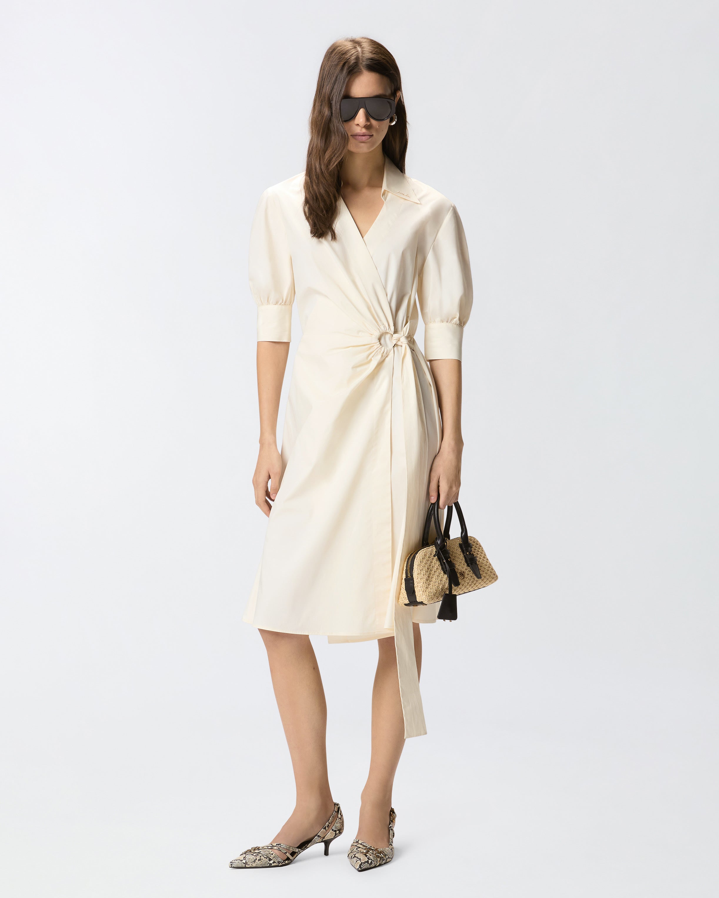 white wrap dress midi Midi wrap dress