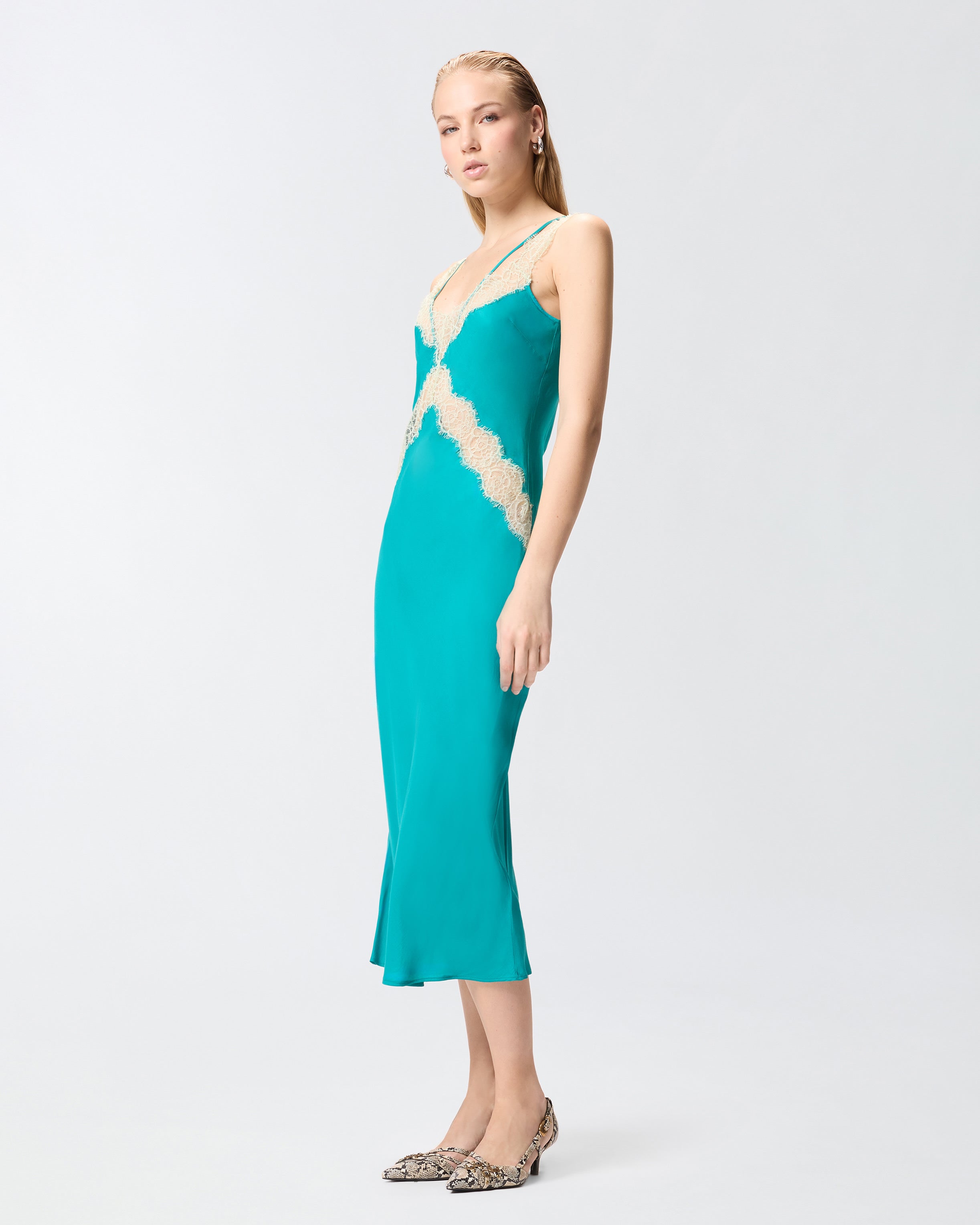pinko dresses Midi slip dress with lace bands
