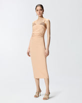 Abito midi aderente con ricamo gioiello -  | Pinko