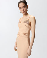 Abito midi aderente con ricamo gioiello -  | Pinko