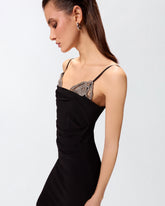 Abito midi aderente con ricamo gioiello -  | Pinko