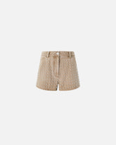 Shorts in denim marrone con borchie -  | Pinko