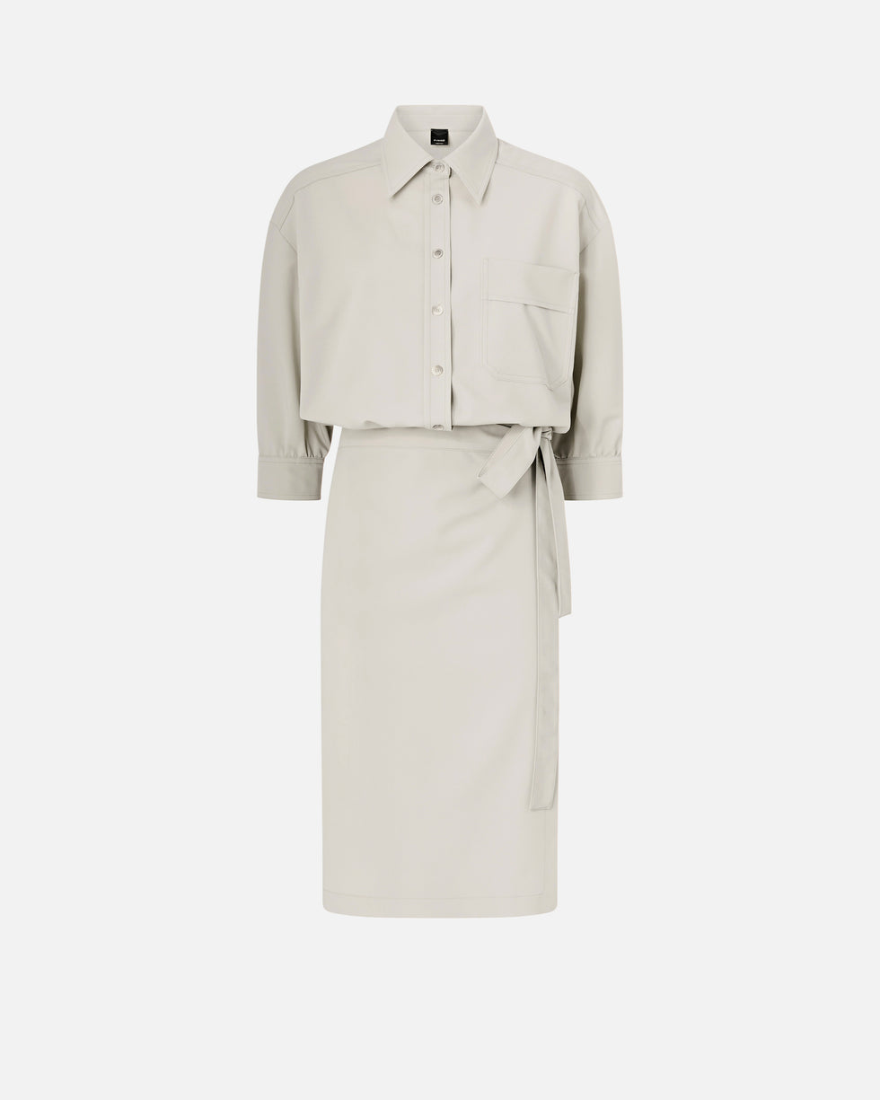 Midi dress with a shirt-style bodice