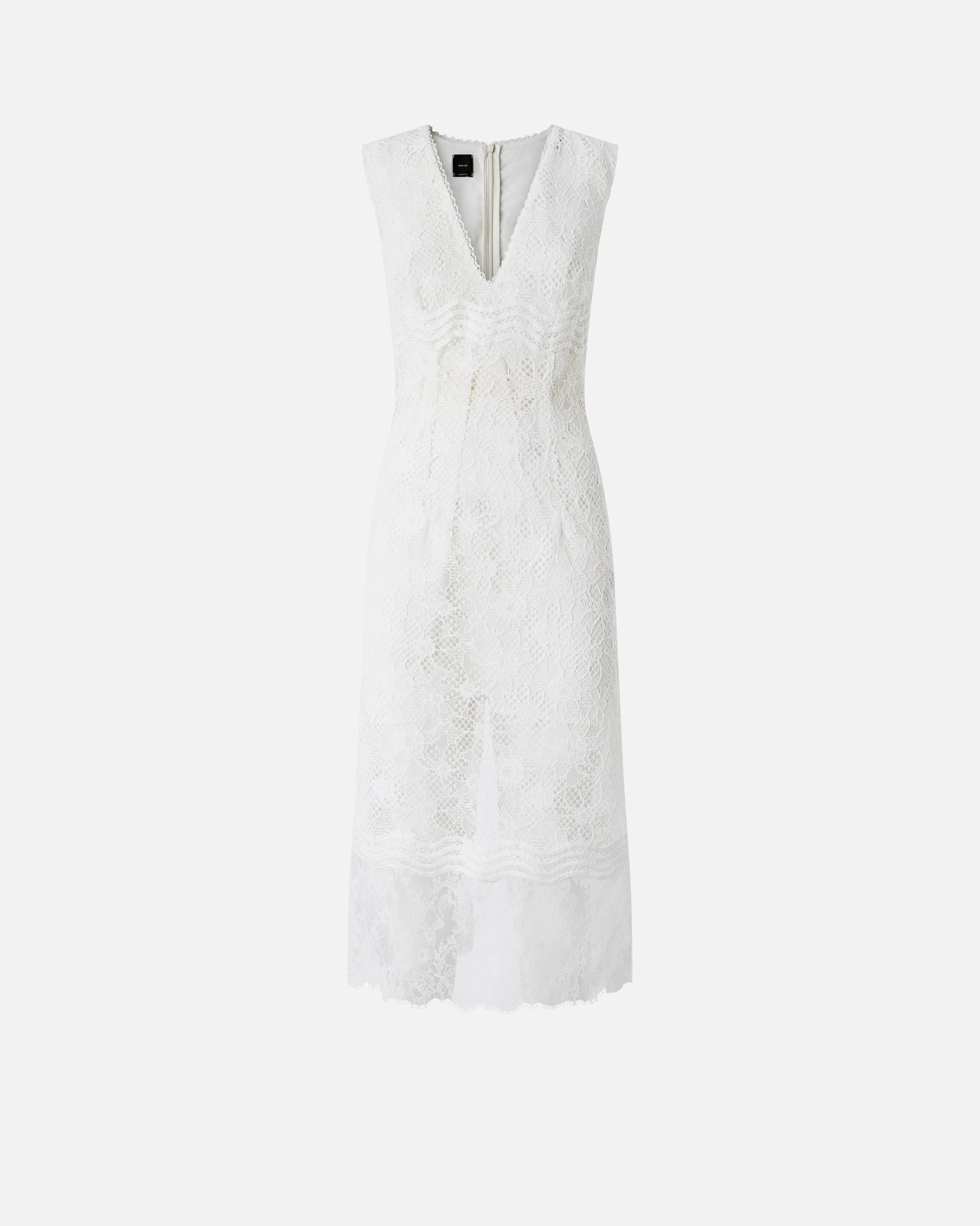 pinko open back sleeveless midi dress Sleeveless midi dress with pleats and gathering