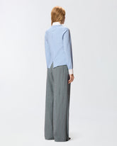 Bluse mit Kragen und Manschetten in einer Kontrastfarbe -  | Pinko