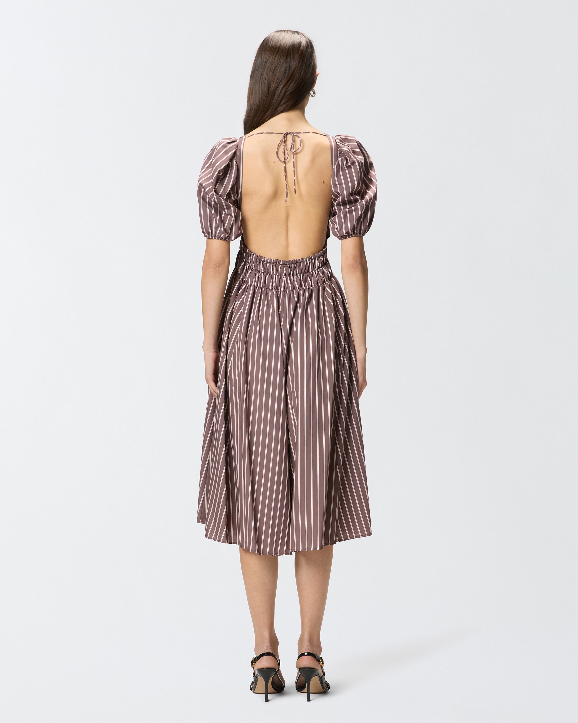 pinko open back dress PINKO Ribbed open-back Mini Dress | White